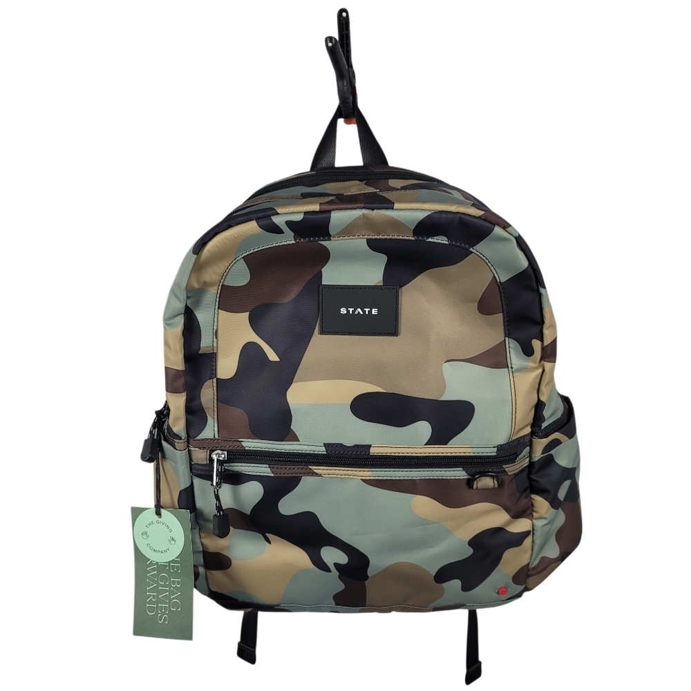 STATE KANE DOUBLE POCKET Multi-Color Camouflage Backpack